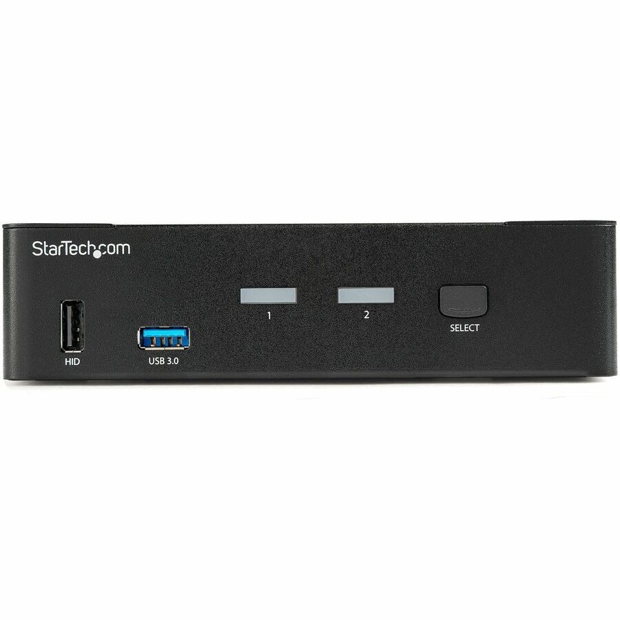 StarTech 2 Port DisplayPort KVM Switch - 4K 60Hz - Single Display - UHD DP 1.2 USB KVM Switch with USB 3.0 Hub & Audio - TAA Compliant