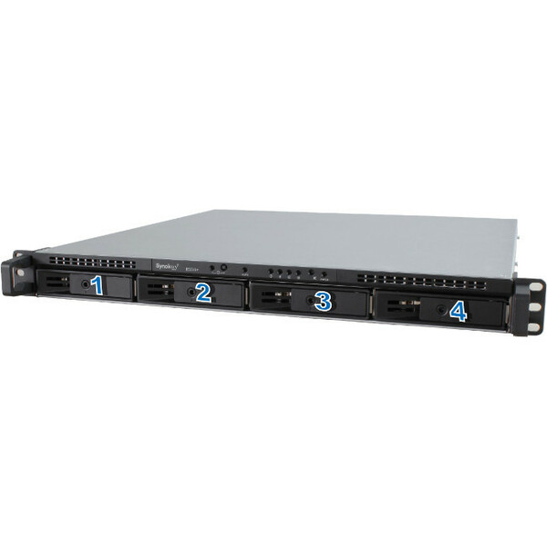 Synology RS1619XS+ 4-Bay 8GB 1U Rackmount NAS Server - 4x GbE LAN (RS1619XS+) - Intel Xeon D-1527 Quad-Core 2.2GHz CPU