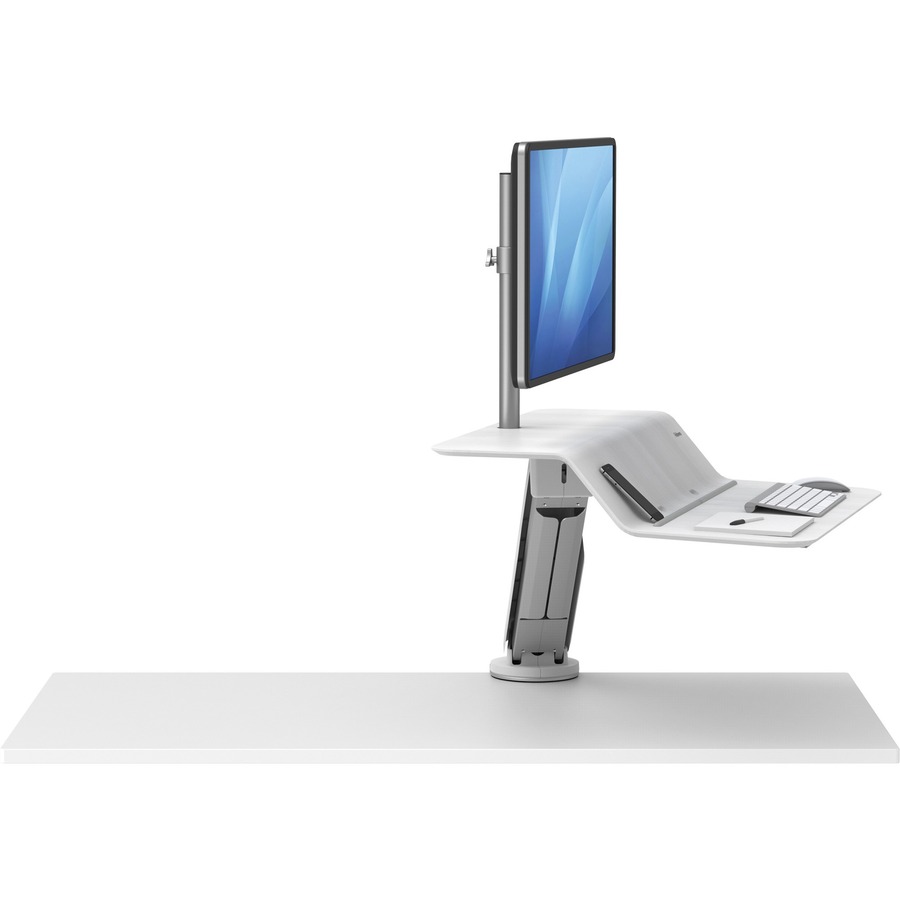 Fellowes Lotus™ RT Sit-Stand Workstation White Single - 1 Display(s) Supported - 1 Each - LCD Monitor/Plasma Mounts - FEL8081701