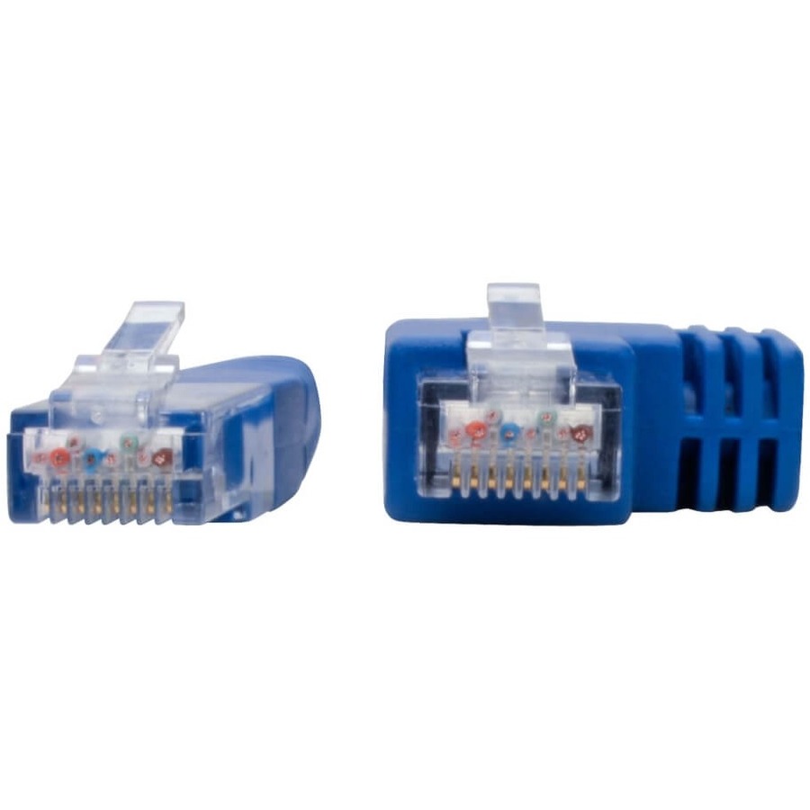 Eaton Tripp Lite Series Right-Angle Cat6 Gigabit Molded UTP Ethernet Cable (RJ45 Right-Angle M to RJ45 M), Blue, 1 ft. (0.31 m)