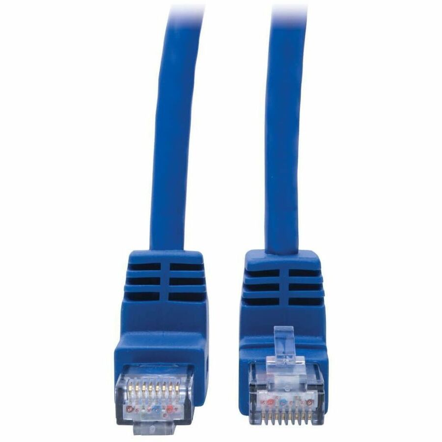 Eaton Tripp Lite Series Up/Down-Angle Cat6 Gigabit Molded UTP Ethernet Cable (RJ45 Up-Angle M to RJ45 Down-Angle M), Blue, 4 ft. (1.22 m)