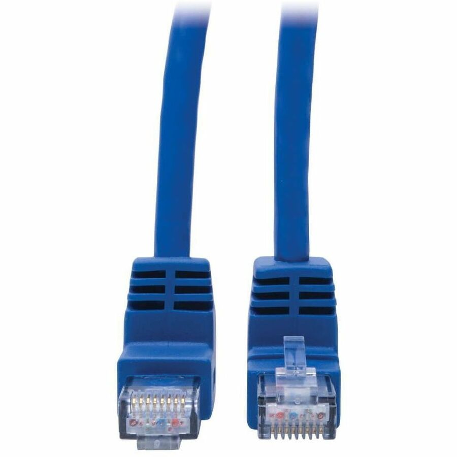 Eaton Tripp Lite Series Up/Down-Angle Cat6 Gigabit Molded UTP Ethernet Cable (RJ45 Up-Angle M to RJ45 Down-Angle M), Blue, 5 ft. (1.52 m)