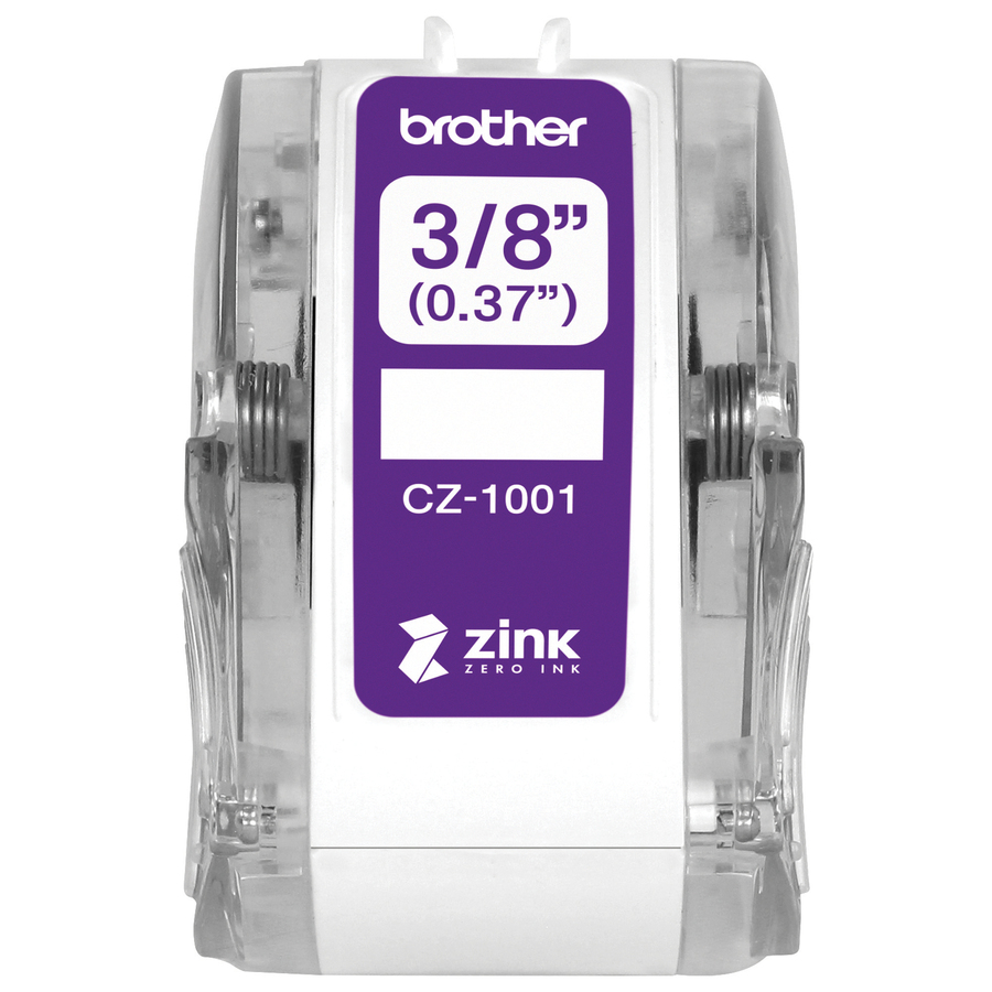 Brother Genuine CZ-1001 3/8" (0.37") 9mm wide x 16.4 ft. (5 m) long label roll featuring ZINK® Zero Ink technology - 3/8" Width - Zero Ink (ZINK) - 1 Each - Water Resistant
