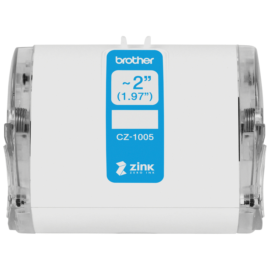 Brother Genuine CZ-1005 continuous length ~ 2 (1.97") 50 mm wide x 16.4 ft. (5 m) long label roll featuring ZINK&reg; Zero Ink technology