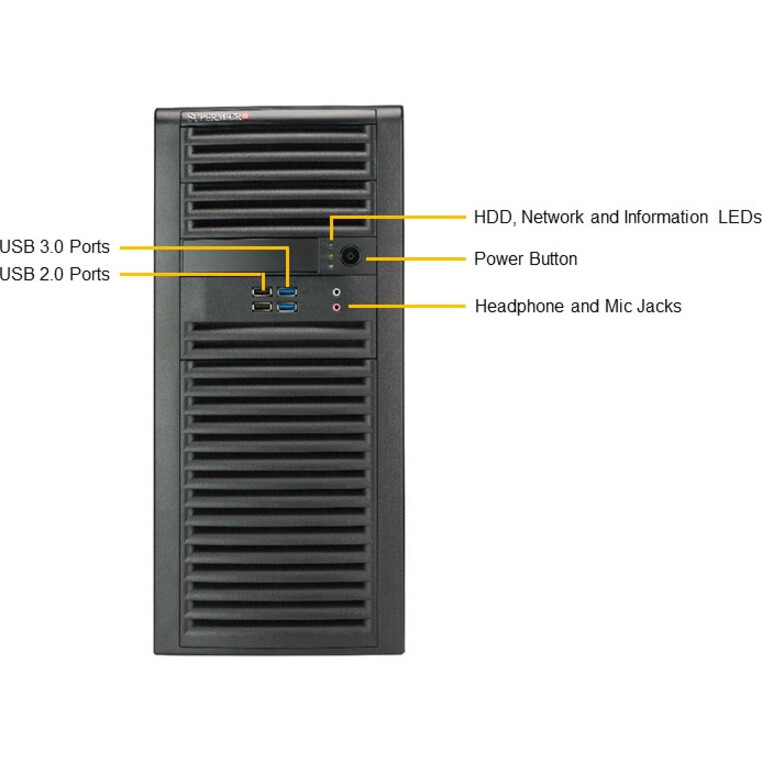 Supermicro SuperWorkstation 5039C-T Barebone System - Mid-tower - Socket H4 LGA-1151 - 1 x Processor Support