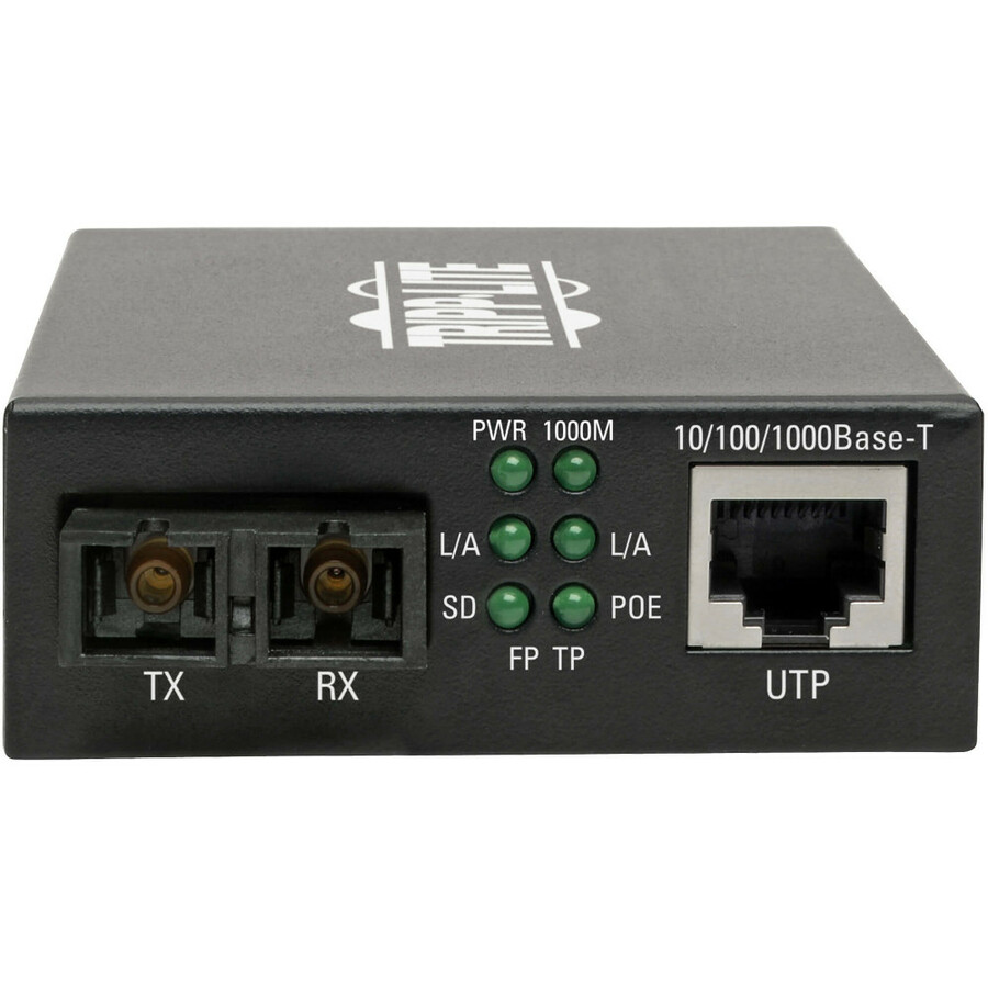 Tripp Lite by Eaton Gigabit Multimode Fiber to Ethernet Media Converter POE+ - 10/100/1000 SC 1310 nm 2 km (1.2 mi.)