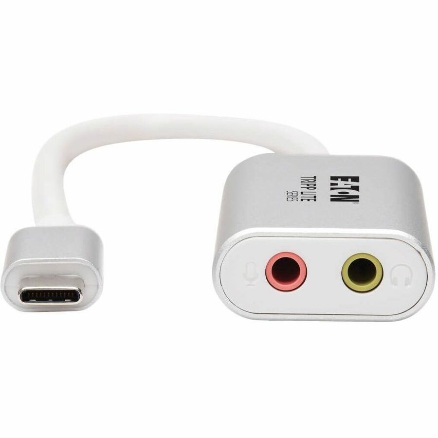 Eaton Tripp Lite Series 2-Port USB-C to 3.5 mm Stereo Audio Adapter - USB 2.0, Silver
