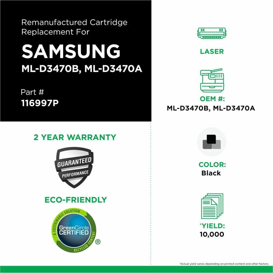 Cartouche de toner remise à neuf (Alternative à Samsung ML-D3470B/ML-D3470A) - CIG