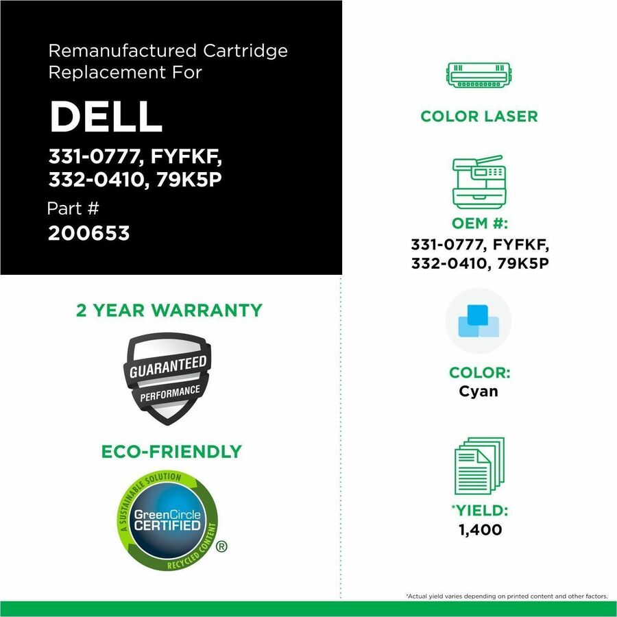 Cartouche de toner remise à neuf Dell 331 - CIG