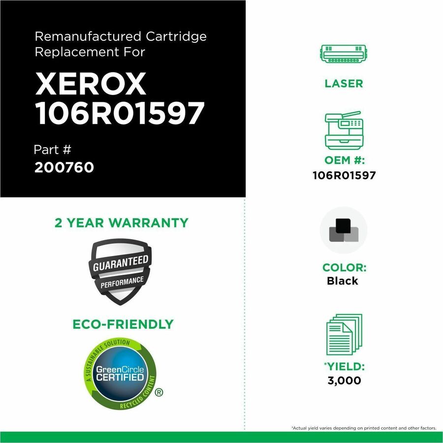 Cartouche de toner remise à neuf Xerox 106R01597 - CIG