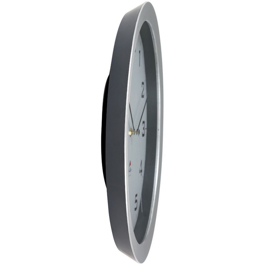 Alba Wall Clock - Analog - Quartz - Metallic Gray - Classic Style