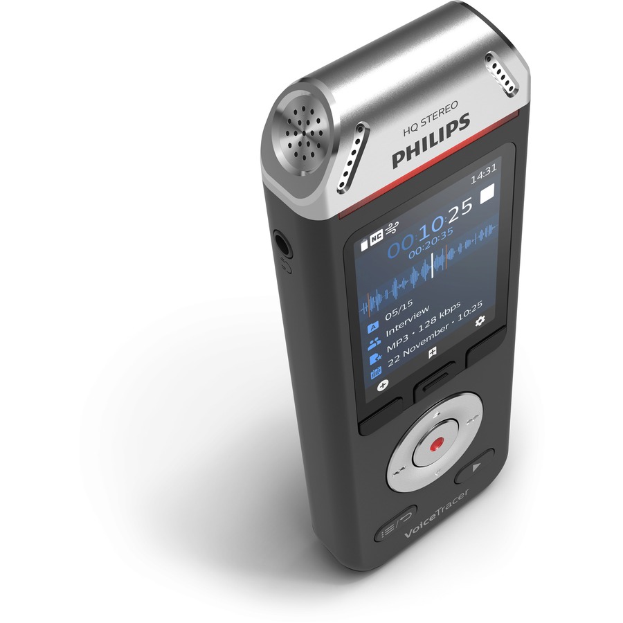 Philips VoiceTracer Audio Recorder - 8 GBmicroSD Supported - 2" LCD - MP3, WAV, WMA - Headphone - 2147 HourspeaceRecording Time - Portable