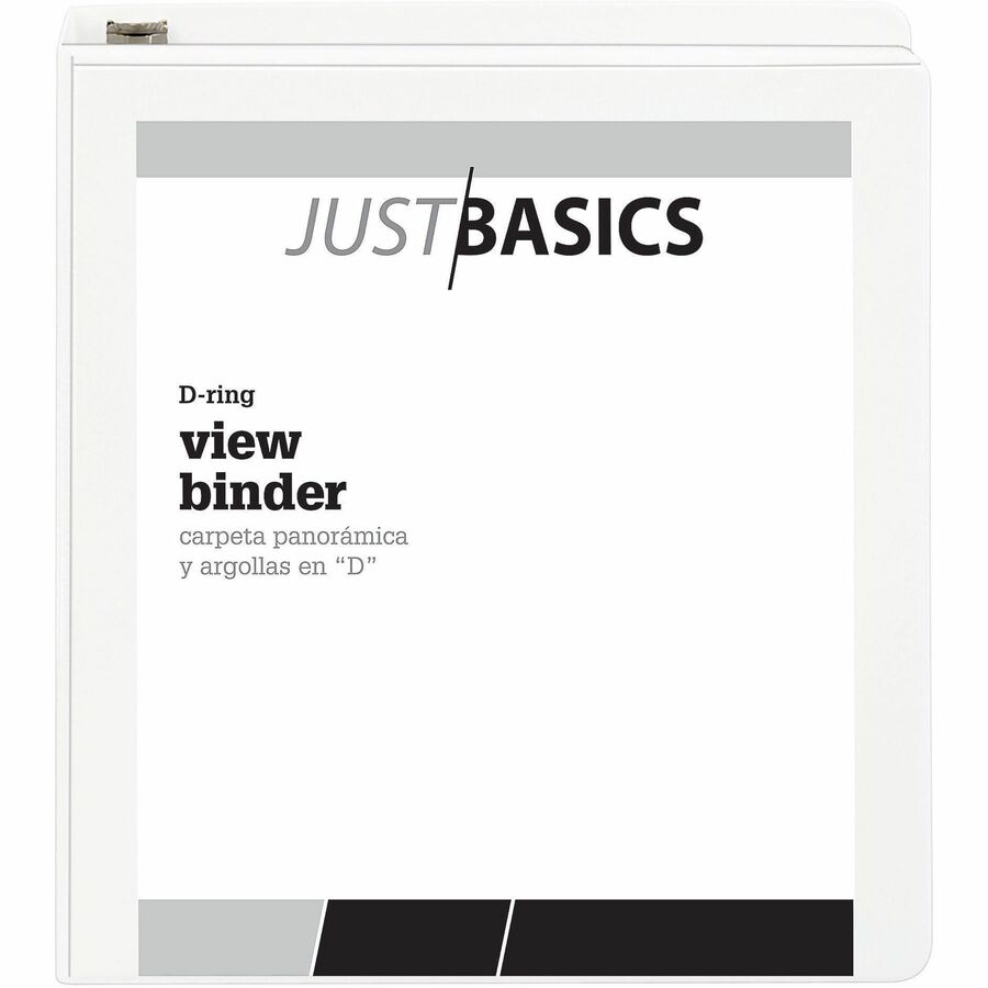 Just Basics DRing View Binder, Basic, 1 1/2in Rings, 38 Recycled