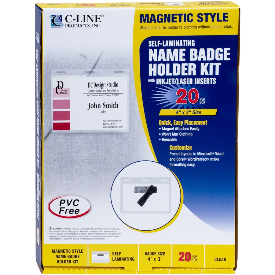 CLine Style 4x3 Name Badge Holder Kit Name Badge Holders