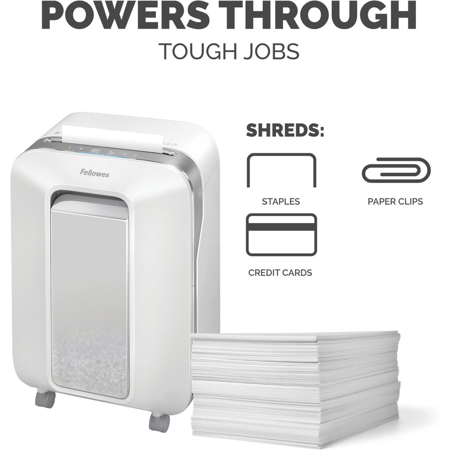 Fellowes Powershred LX200 Microcut Shredder - Continuous Shredder - Micro Cut - 12 Per Pass - for shredding Paper, Paper Clip, Credit Card, Staples, Junk Mail - 0.156" x 0.500" Shred Size - P-4 - 10 Minute Run Time - 15 Minute Cool Down Time - 6 gal Waste