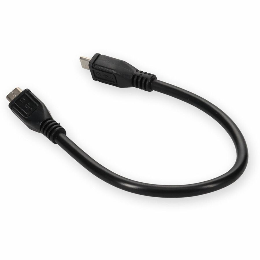 Black 1 ft Micro-USB 2.0 male to USB 2.0 female on-the-go cable — alternate view 2
