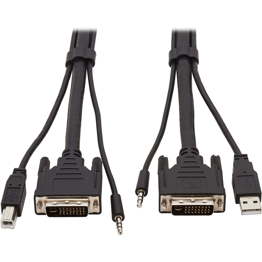 Tripp Lite by Eaton DVI KVM Cable Kit 3 in 1 - DVI USB 3.5 mm Audio (3xM/3xM) 6 ft. (1.83 m)