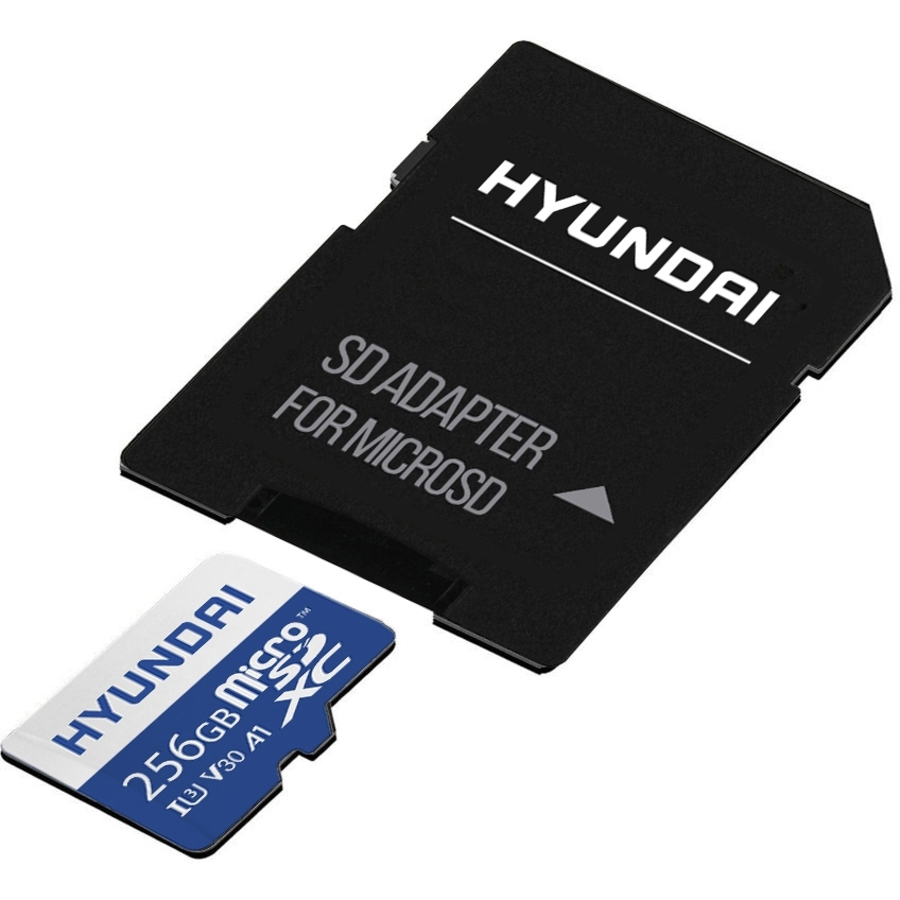 Hyundai 256GB microSDXC UHS-1 Memory Card with Adapter, 95MB/s (U3) 4K Video, Ultra HD, A1, V30