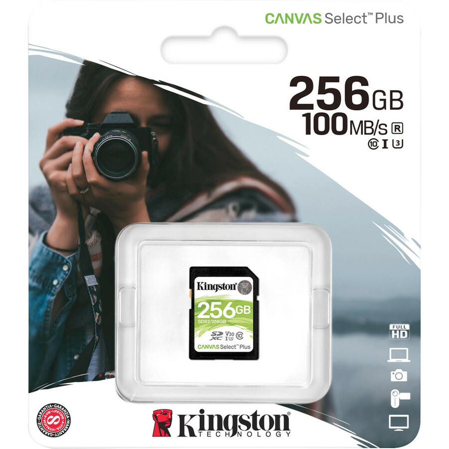 Kingston Canvas Select Plus SDS2 256 GB Class 10/UHS-I (U3) SDXC - 1 Pack