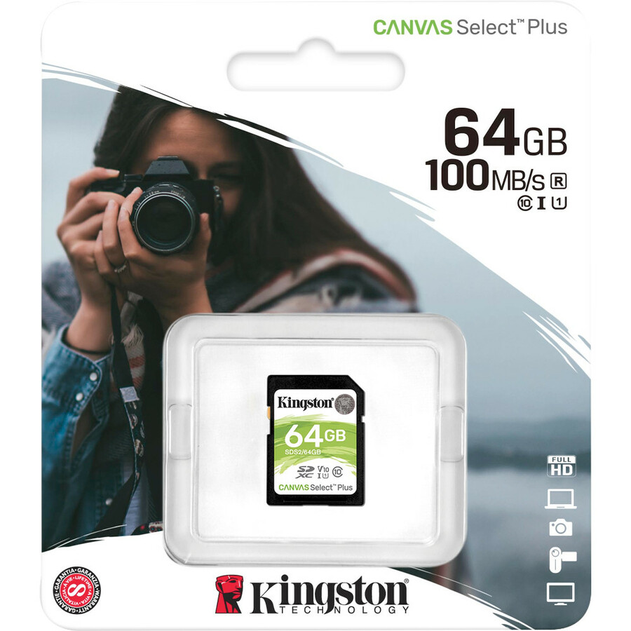 Kingston Canvas Select Plus SDS2 64 GB Class 10/UHS-I (U1) SDXC - 1 Pack