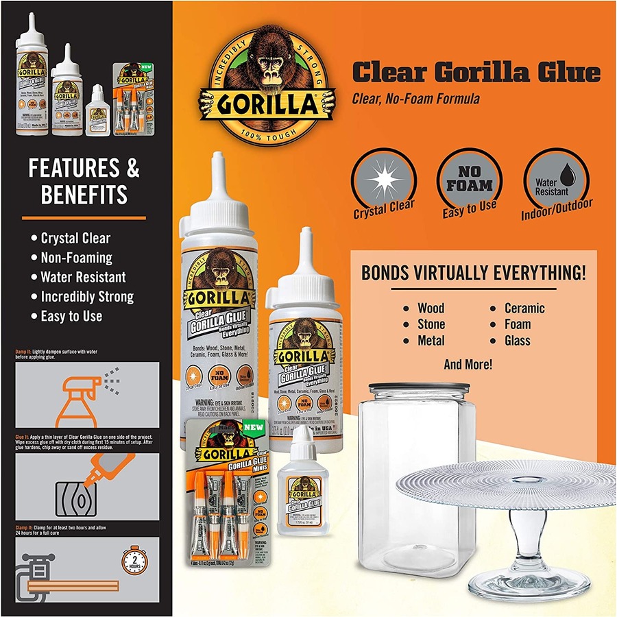 Gorilla Clear Glue - 3.75 fl oz - 1 Each - Clear