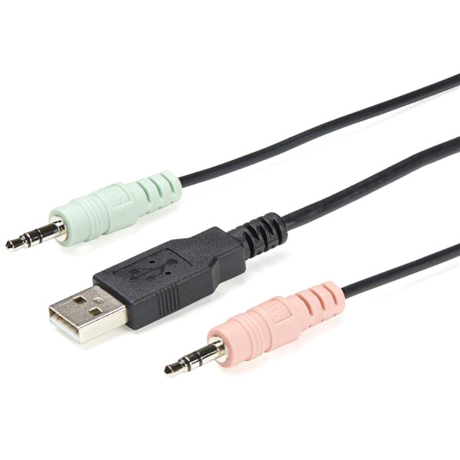 StarTech.com 2 Port DisplayPort KVM Switch - 4K 60Hz - UHD DP 1.2 USB KVM Switch w/ 4ft Cables & Audio - Bus Powered & Remote Switching
