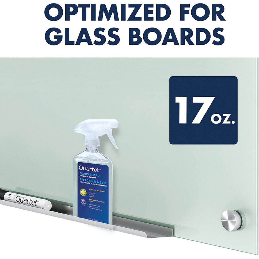 Quartet Glass Board Dry Erase Cleaner Spray - Spray - 17 fl oz (0.5 quart) - Orange Scent - 1 Each - Clear - Board Cleaners & Wipes - QRT562