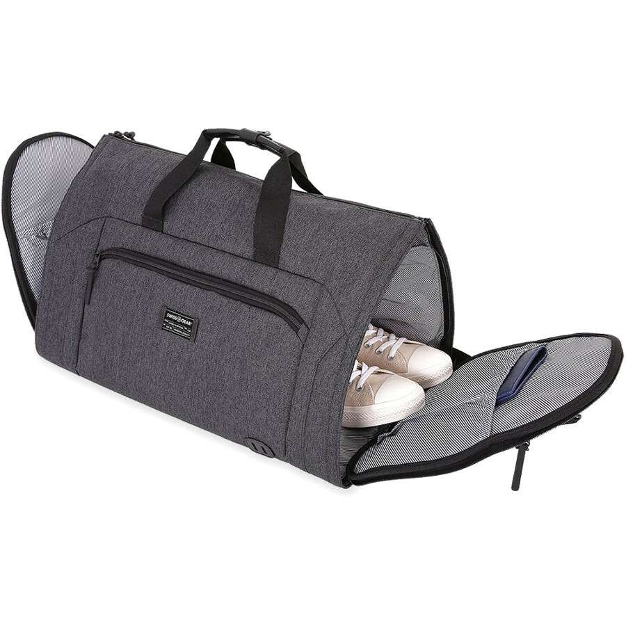 Swissgear Getaway SW22312005 Carrying Case (Duffel) Luggage, Travel Essential - Dark Gray - Polyester - Shoulder Strap, Telescoping Handle - 10.50" (266.70 mm) Height x 21" (533.40 mm) Width x 3" (76.20 mm) Depth - 1 Pack - Laptop Cases & Bags - HDLSW22312005
