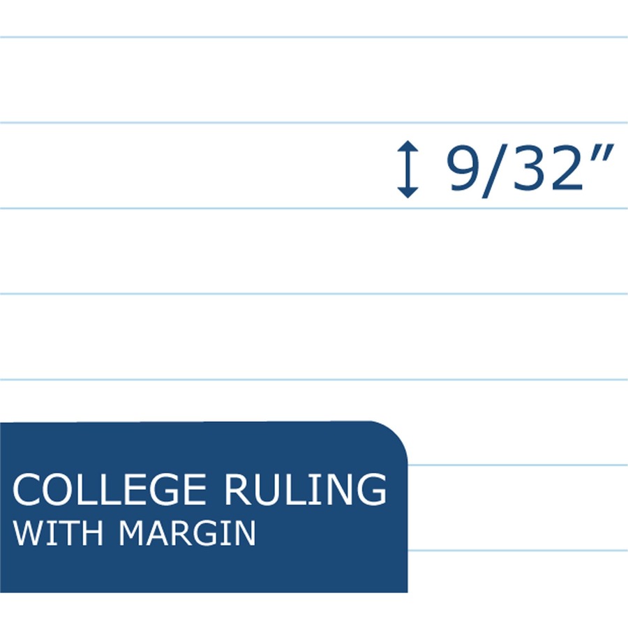 Roaring Spring College Ruled Loose Leaf Filler Paper - 150 Sheets - 300 Pages - Printed - Both Side Ruling Surface - Red Margin - 3 Hole(s) - 15 lb Basis Weight - 56 g/m² Grammage - 10 1/2" x 8" - 0.50" x 8" x 10.5" - White Paper - 3600 / Carton