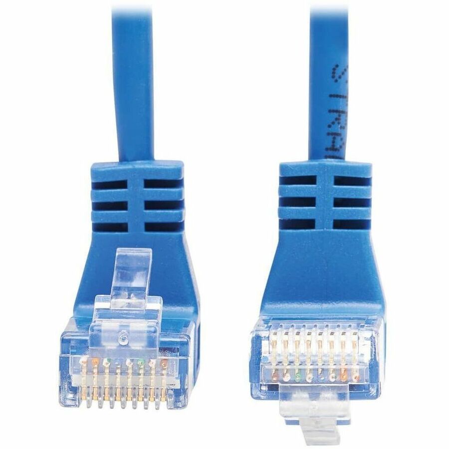 Eaton Tripp Lite Series Up/Down-Angle Cat6 Gigabit Molded Slim UTP Ethernet Cable (RJ45 Up-Angle M to RJ45 Down-Angle M), Blue, 20 ft. (6.09 m)