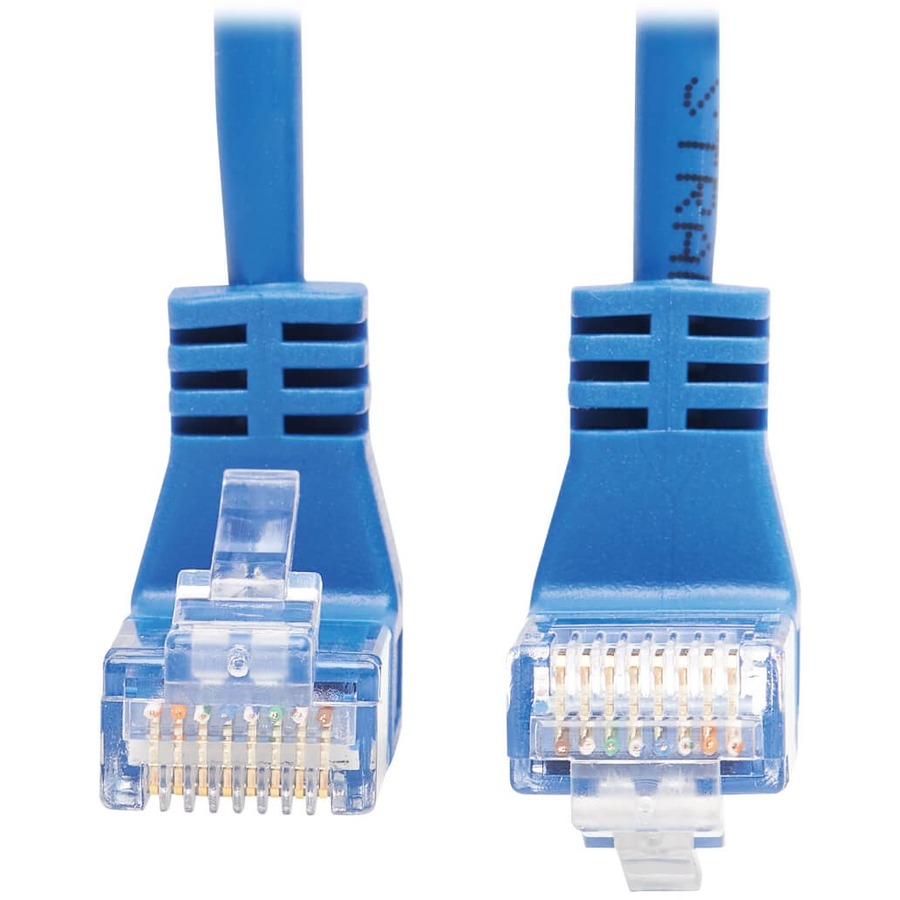 Tripp Lite by Eaton Up/Down-Angle Cat6 Gigabit Molded Slim UTP Ethernet Cable (RJ45 Up-Angle M to RJ45 Down-Angle M) Blue 2 ft. (0.61 m)