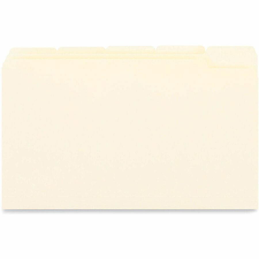 Universal 1/5 Tab Cut Legal Top Tab File Folder - 8 1/2" x 14" - 3/4" Expansion - Assorted Tab Position - 11 pt. - Manila - 100 Box