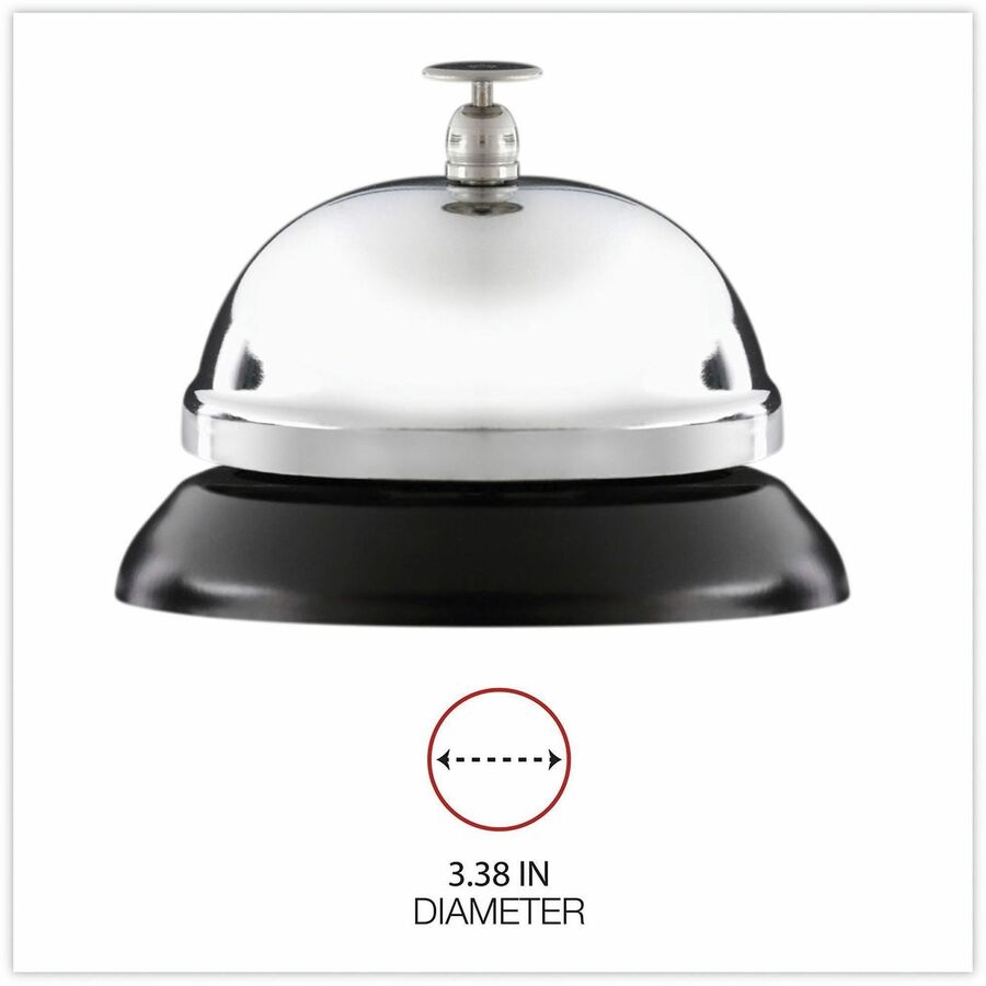 Universal Call Bell - 3.4" Diameter - Brushed Nickel - Nickel Plated Steel - Black