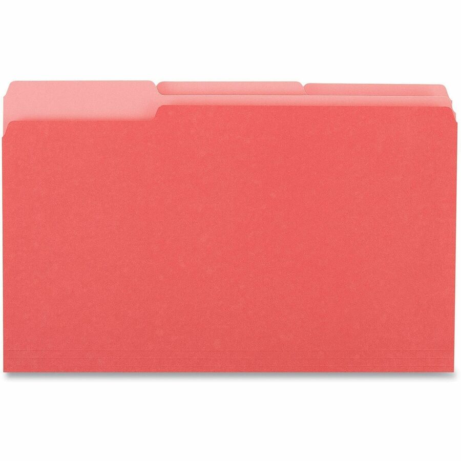 Universal 1/3 Tab Cut Legal Top Tab File Folder - 8 1/2" x 14" - Assorted Tab Position - 11 pt. - Stock - 100 Box