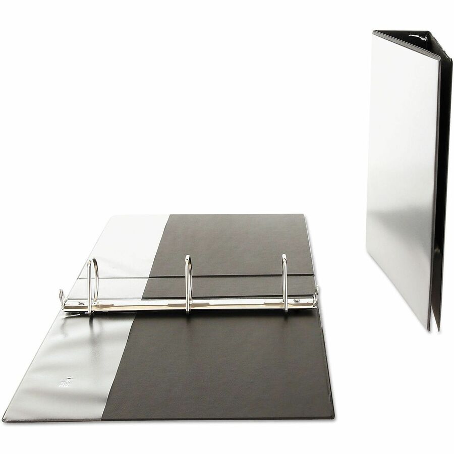Universal Slant D-Ring View Binder, 3 Rings, 2" Capacity, 11 x 8.5, Black - 2" Binder Capacity - Letter - 8 1/2" x 11" Sheet Size - 500 Sheet Capacity - 3 Ring(s) - Fastener(s): Ring - Pocket(s): 2, Inside Front & Back - Polypropylene - Black - Non-stick 