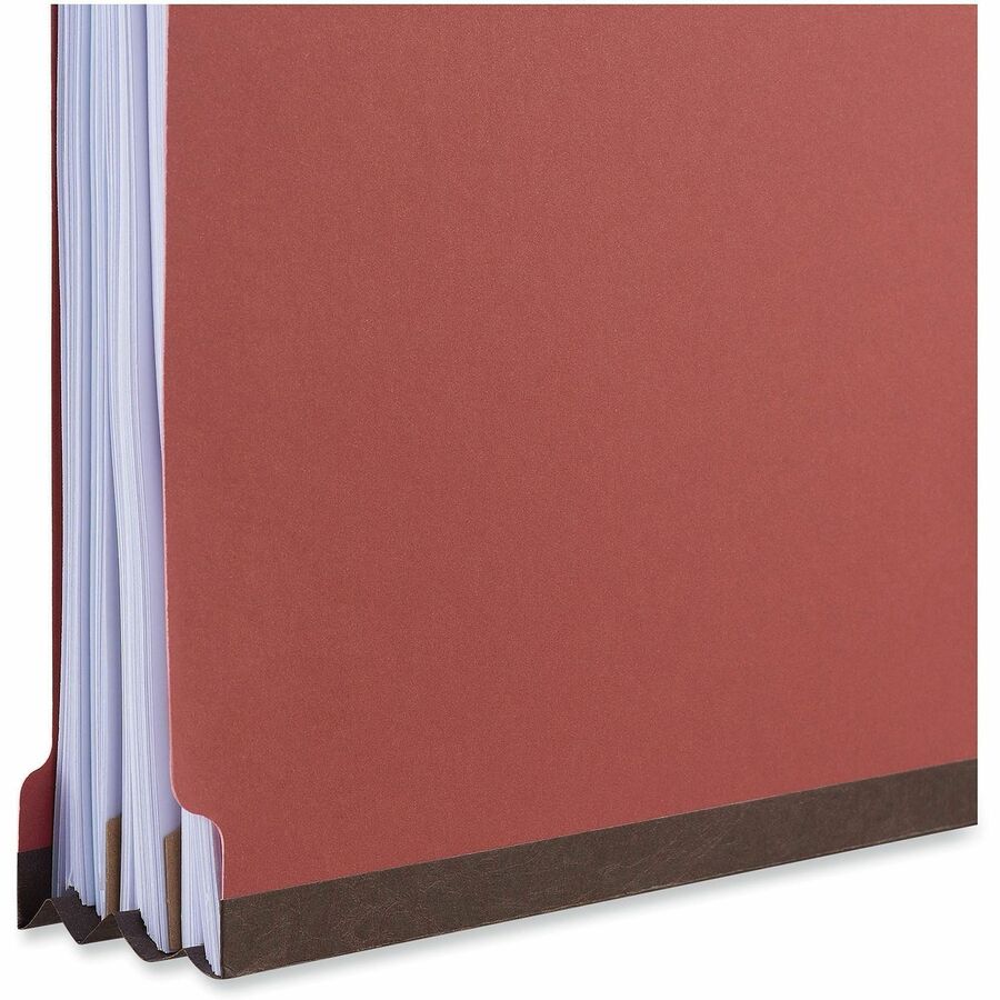 Universal 2/5 Tab Cut Letter Classification Folder - 8 1/2" x 11" - 2" Expansion - 6 Fastener(s) - 2" Fastener Capacity - Top Tab Location - Right of Center Tab Position - 2 Divider(s) - Ruby Red - 10 Box