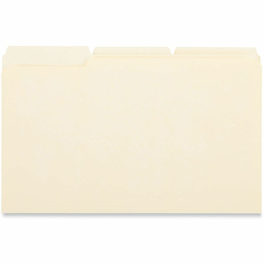 Universal 1/3 Tab Cut Legal Top Tab File Folder - 8 1/2" x 14" - 3/4" Expansion - Assorted Tab Position - 11 pt. - Manila - 100 Box
