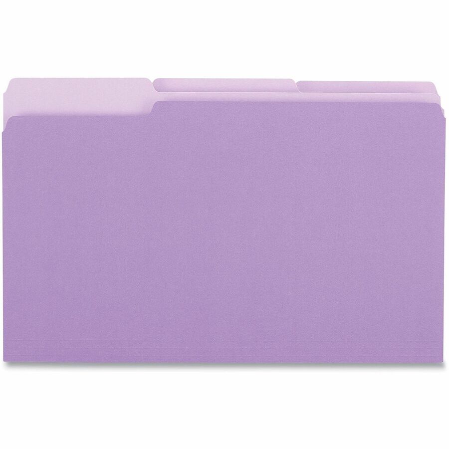 Universal 1/3 Tab Cut Legal Top Tab File Folder - 8 1/2" x 14" - Assorted Tab Position - 11 pt. - Stock - 100 Box