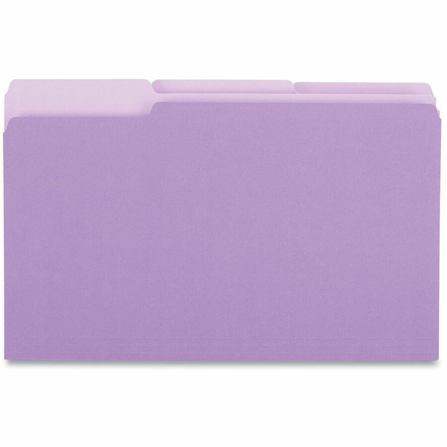 Universal 1/3 Tab Cut Legal Top Tab File Folder - 8 1/2" x 14" - Assorted Tab Position - 11 pt. - Stock - 100 Box