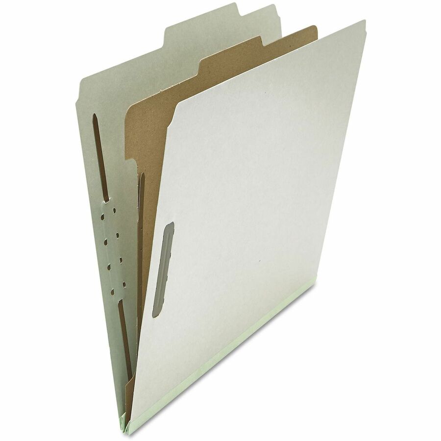 Universal 2/5 Tab Cut Letter Classification Folder - 8 1/2" x 11" - 2" Expansion - 4 Fastener(s) - 2" Fastener Capacity - Top Tab Location - Right of Center Tab Position - 1 Divider(s) - Gray - 10 Box