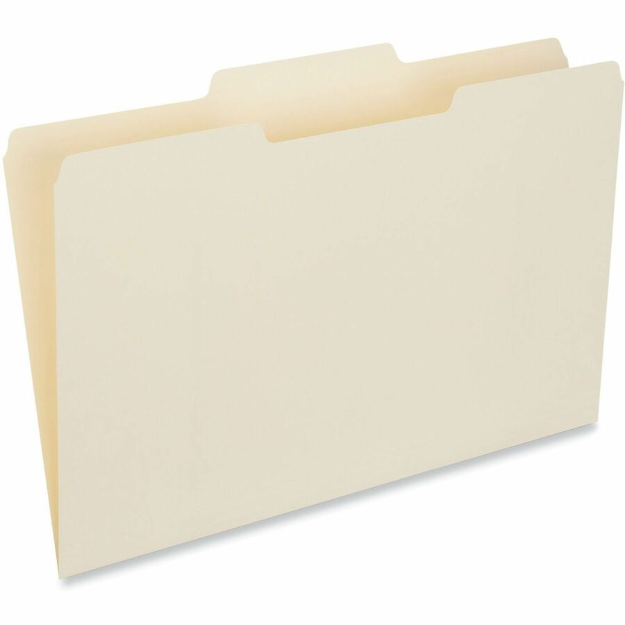 Universal 1/3 Tab Cut Legal Top Tab File Folder - 8 1/2" x 14" - 3/4" Expansion - Center Tab Position - 11 pt. - Manila - 100 Box