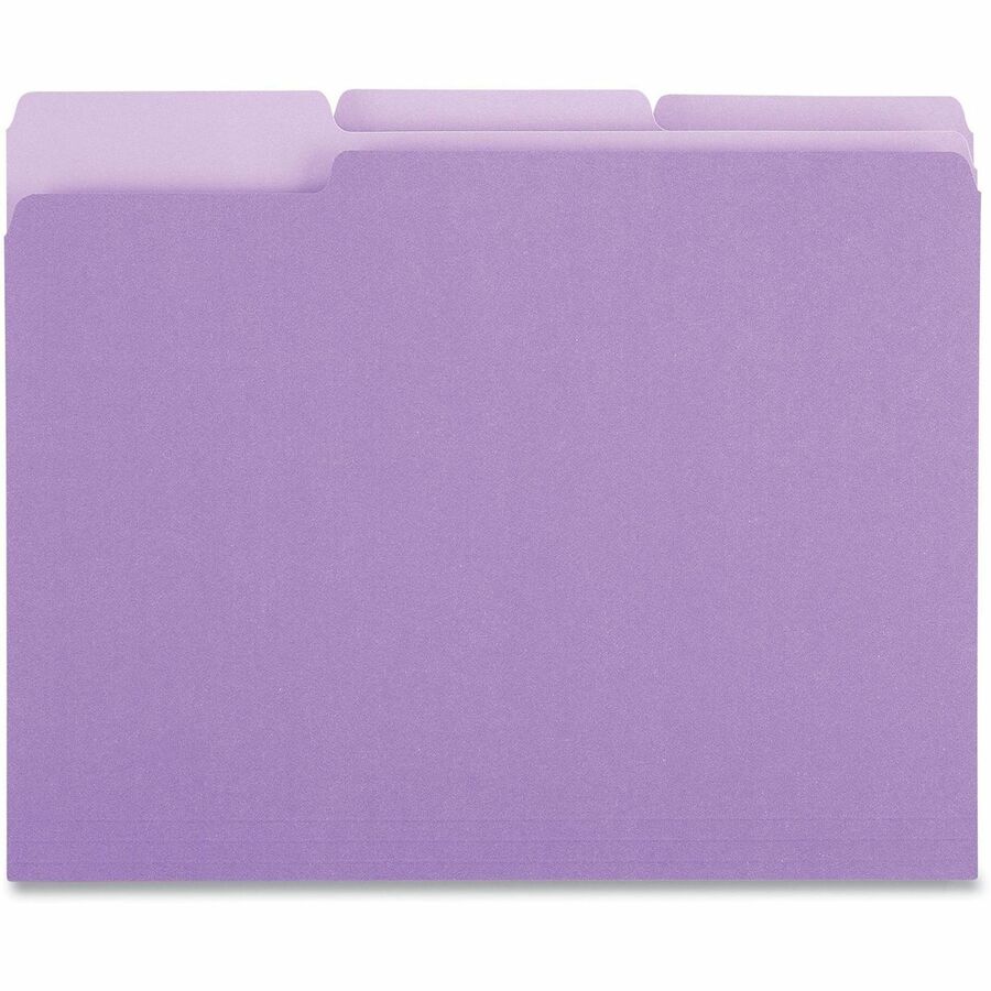 Universal 1/3 Tab Cut Letter Top Tab File Folder - 8 1/2" x 11" - Assorted Tab Position - 11 pt. - Stock - 100 Box