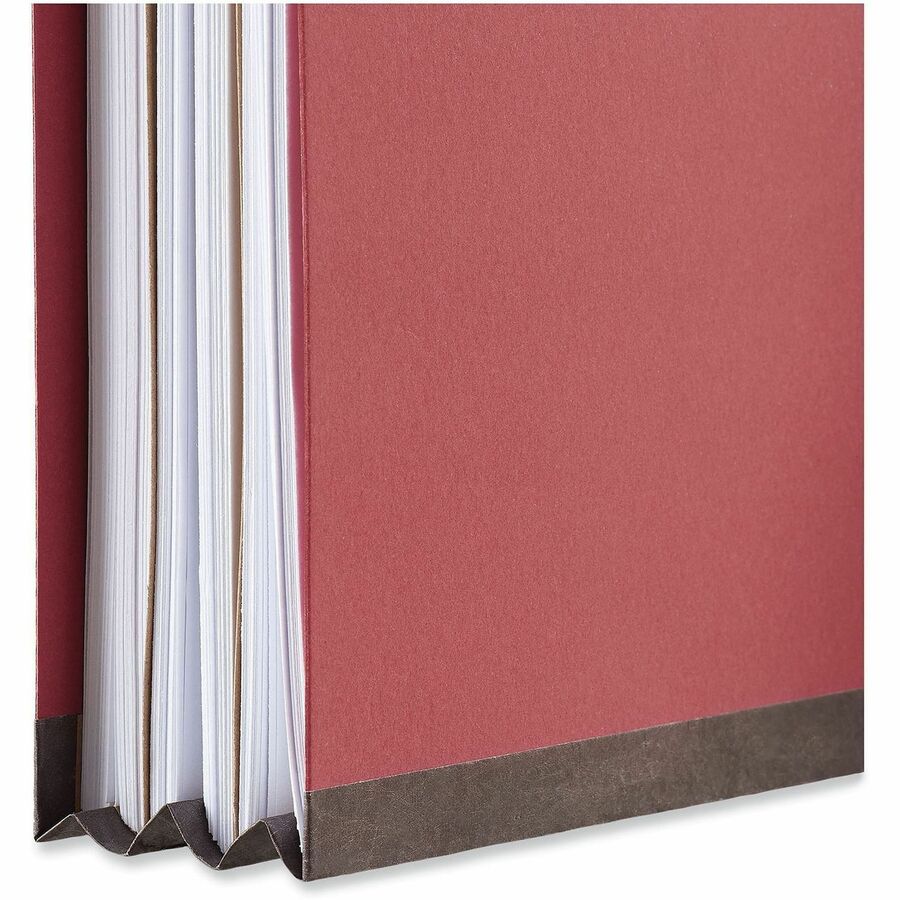 Universal 2/5 Tab Cut Legal Classification Folder - 8 1/2" x 14" - 2" Expansion - 6 Fastener(s) - 2" Fastener Capacity - Top Tab Location - Right of Center Tab Position - 2 Divider(s) - Ruby Red - 10 Box