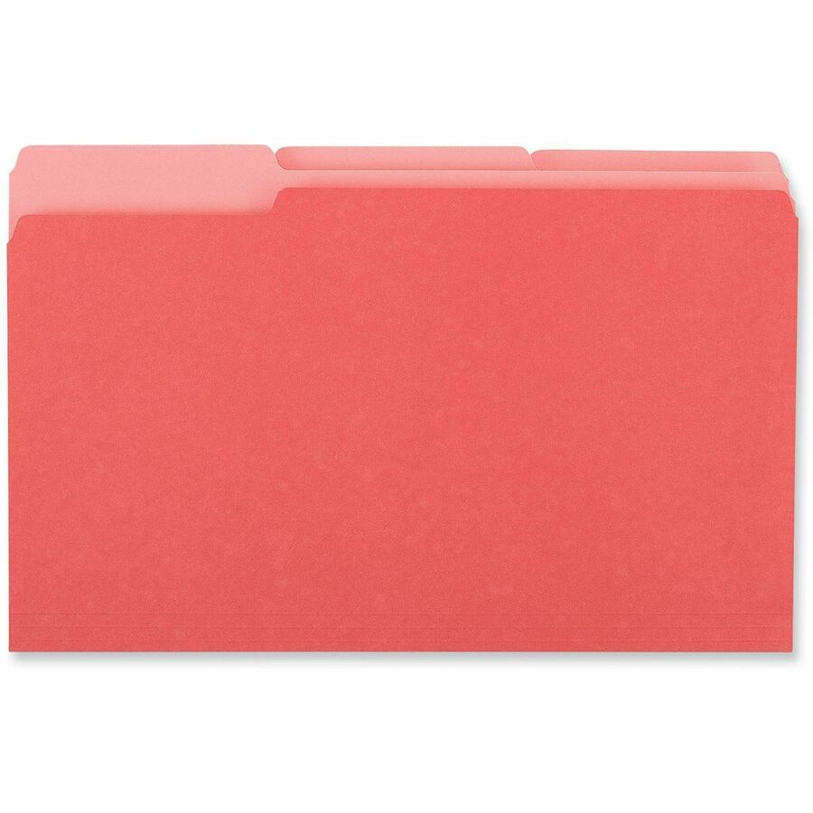 Universal 1/3 Tab Cut Legal Top Tab File Folder - 8 1/2" x 14" - Assorted Tab Position - 11 pt. - Stock - 100 Box