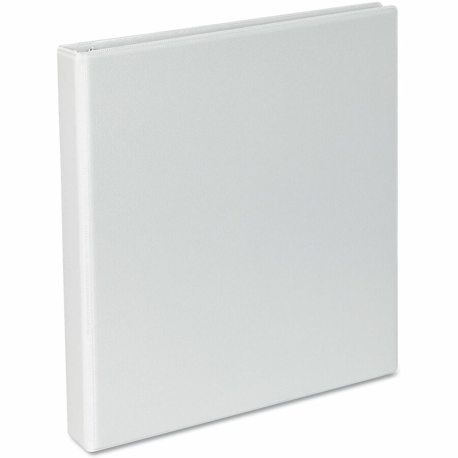 Universal Slant D-Ring View Binder, 3 Rings, 1" Capacity, 11 x 8.5, White - 1" Binder Capacity - Letter - 8 1/2" x 11" Sheet Size - 220 Sheet Capacity - 3 Ring(s) - Fastener(s): Ring - Pocket(s): 2, Inside Front & Back - Polypropylene - White - Non-stick 