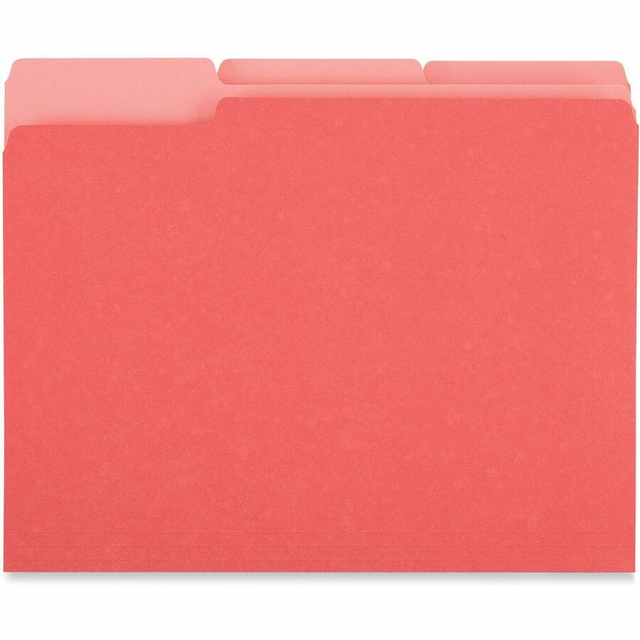 Universal 1/3 Tab Cut Letter Top Tab File Folder - 8 1/2" x 11" - Assorted Tab Position - 11 pt. - Stock - 100 Box