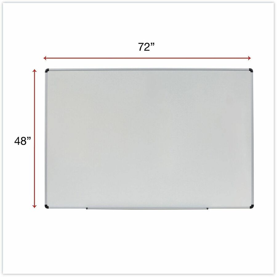 Universal Dry Erase Board - 72" (6 ft) Width x 48" (4 ft) Height - White Melamine Surface - Satin Aluminum Frame - 1 Each