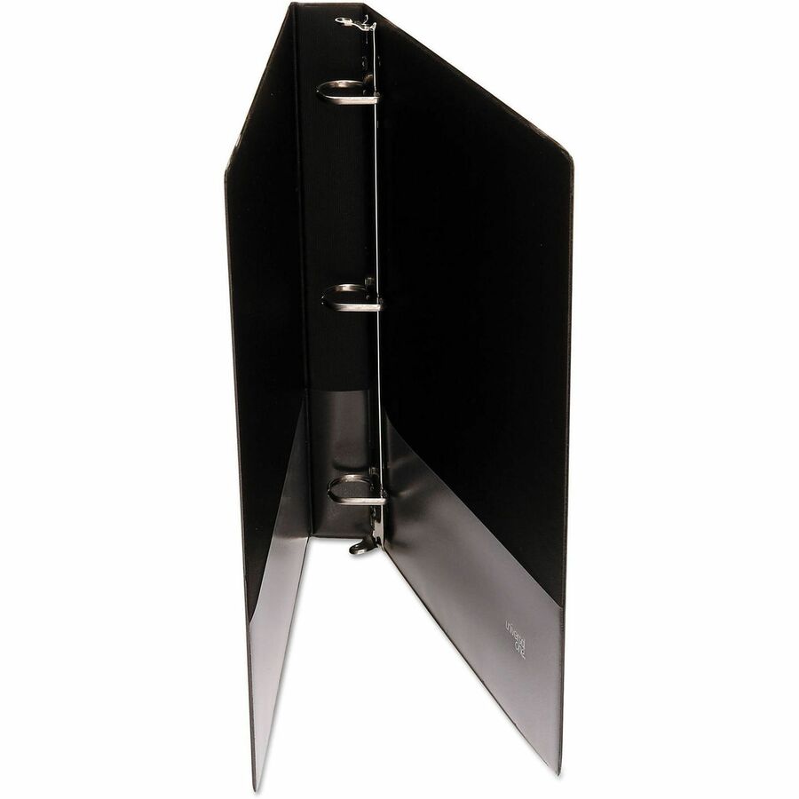 Universal Ring Binder - 1" Binder Capacity - Letter - 8 1/2" x 11" Sheet Size - 220 Sheet Capacity - 3 Ring(s) - Fastener(s): Ring - Pocket(s): 2, Inside Front & Back - Polypropylene - Black - Non-stick - 1 Each
