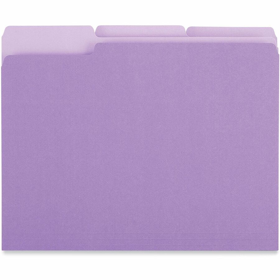 Universal 1/3 Tab Cut Letter Top Tab File Folder - 8 1/2" x 11" - Assorted Tab Position - 11 pt. - Stock - 100 Box