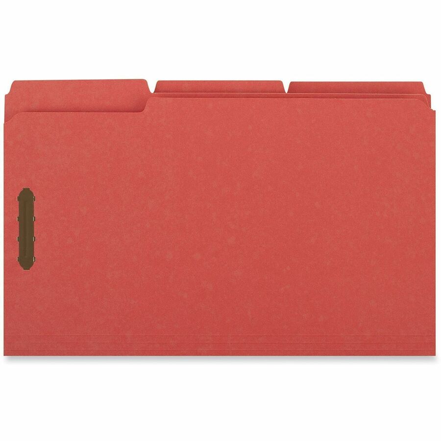 Universal 1/3 Tab Cut Legal Classification Folder - 8 1/2" x 14" - 3/4" Expansion - 2 Fastener(s) - 2" Fastener Capacity - Top Tab Location - Assorted Tab Position - Red - 50 Box